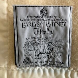Early’s of Witney King-Size Merino Wool Blanket, Ecru color